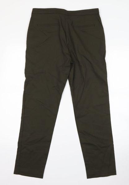 Womens UK Size 10 F&F Regular Fit Dress Pants Green Trousers