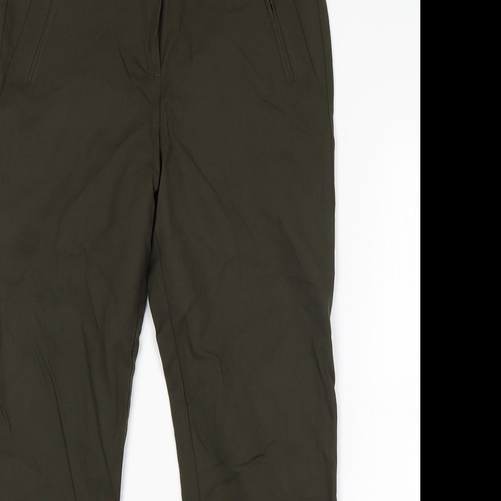 Womens UK Size 10 F&F Regular Fit Dress Pants Green Trousers