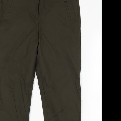 Womens UK Size 10 F&F Regular Fit Dress Pants Green Trousers