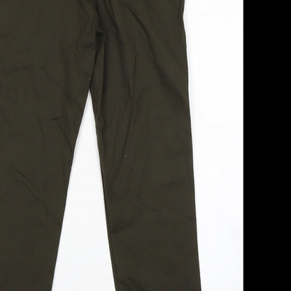 Womens UK Size 10 F&F Regular Fit Dress Pants Green Trousers