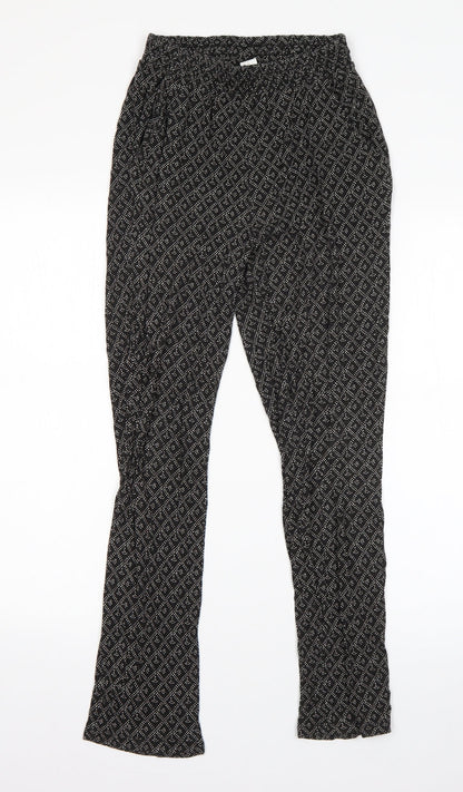 Womens UK Size XS H&M Regular Fit Dress Pants Black Trousers