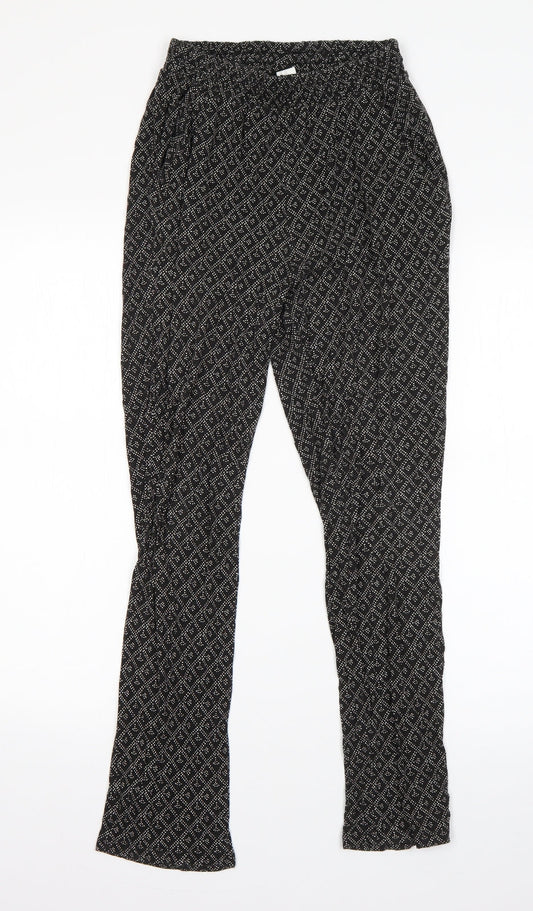 Womens UK Size XS H&M Regular Fit Dress Pants Black Trousers