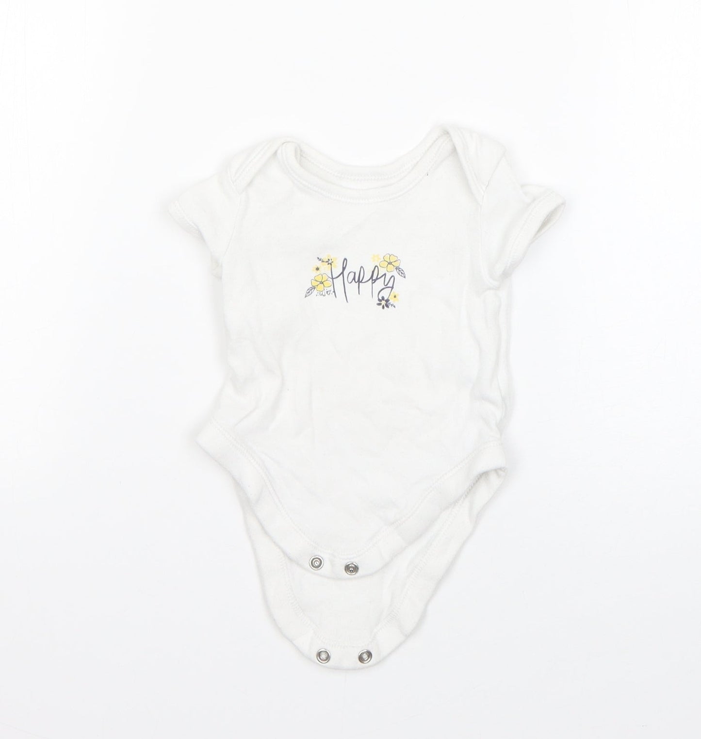 George Boys White  Cotton Romper One-Piece Size 0-3 Months