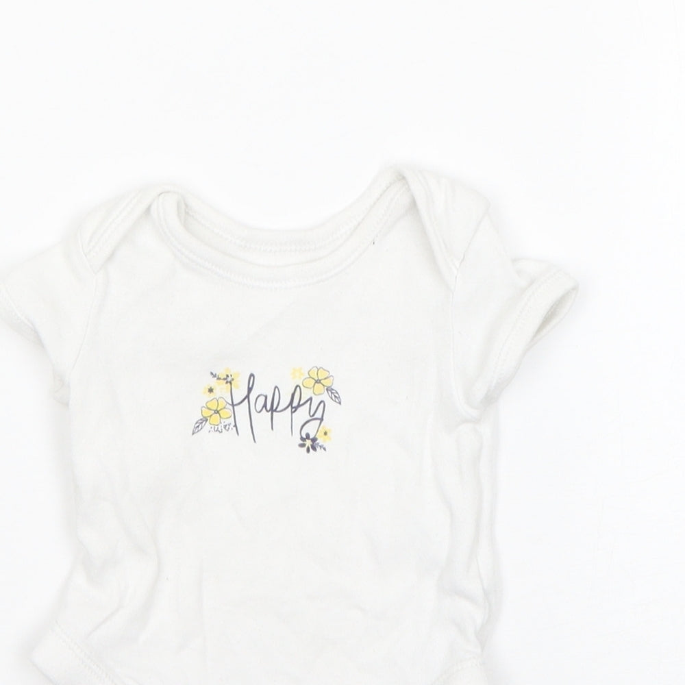 George Boys White  Cotton Romper One-Piece Size 0-3 Months