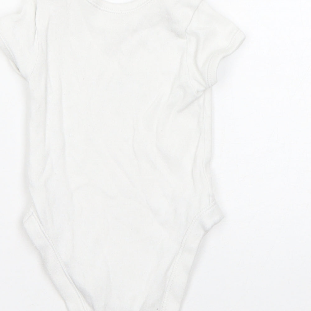 George Boys White  Cotton Romper One-Piece Size 0-3 Months