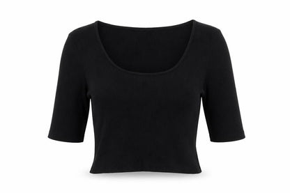 H&M Womens Black  Viscose Basic Blouse Size M Round Neck