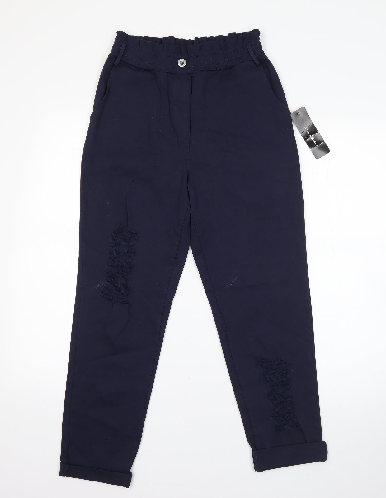 New Colection Womens Blue  Cotton Dress Pants Trousers Size S L23 in Regular