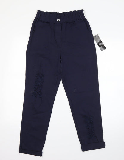 New Colection Womens Blue  Cotton Dress Pants Trousers Size S L23 in Regular