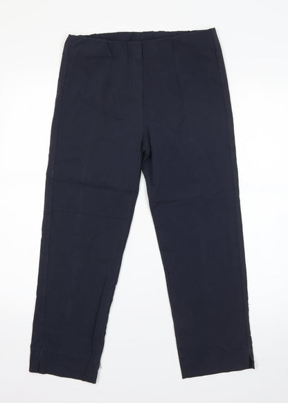 Womens UK Size L Preworn Regular Fit Dress Pants Blue Trousers