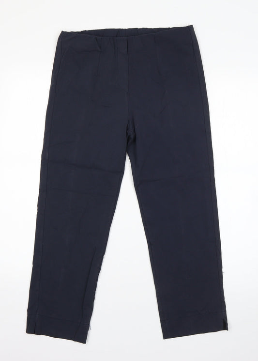 Womens UK Size L Preworn Regular Fit Dress Pants Blue Trousers