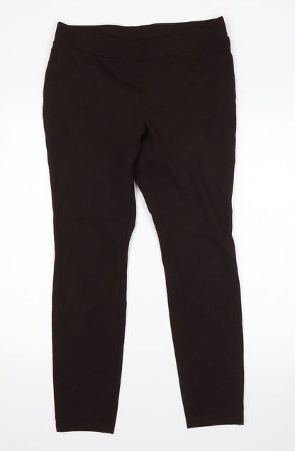 Ana Womens Brown  Nylon Dress Pants Trousers Size L L26 in Regular
