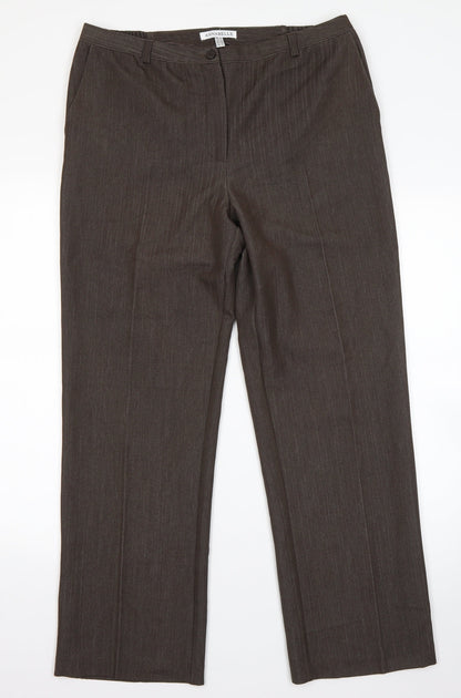 Annabell Womens Brown  Viscose Dress Pants Trousers Size 12 L27 in Regular