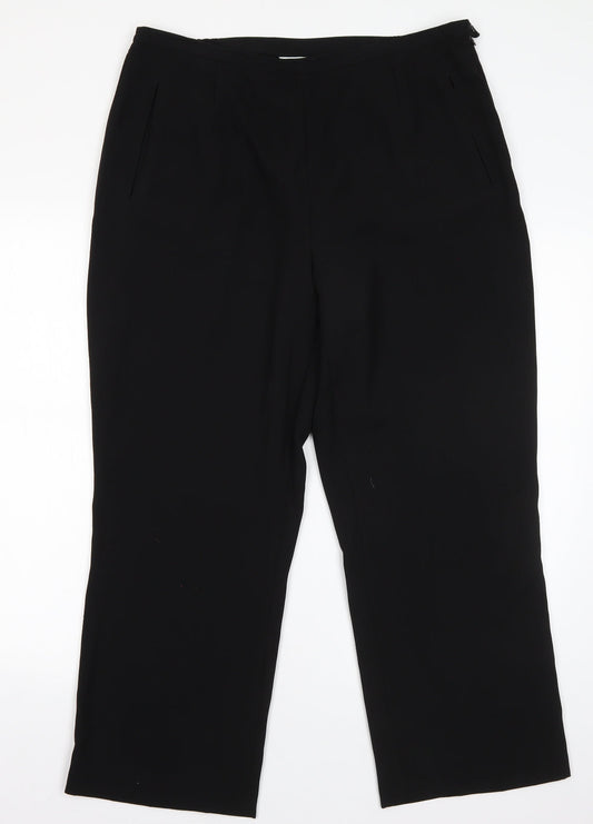 AMARANTO Womens Black  Polyester Dress Pants Trousers Size 10 L26 in Regular