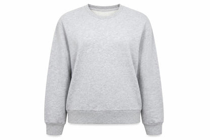 Front view of Primark women’s grey cotton pullover sweatshirt, size S