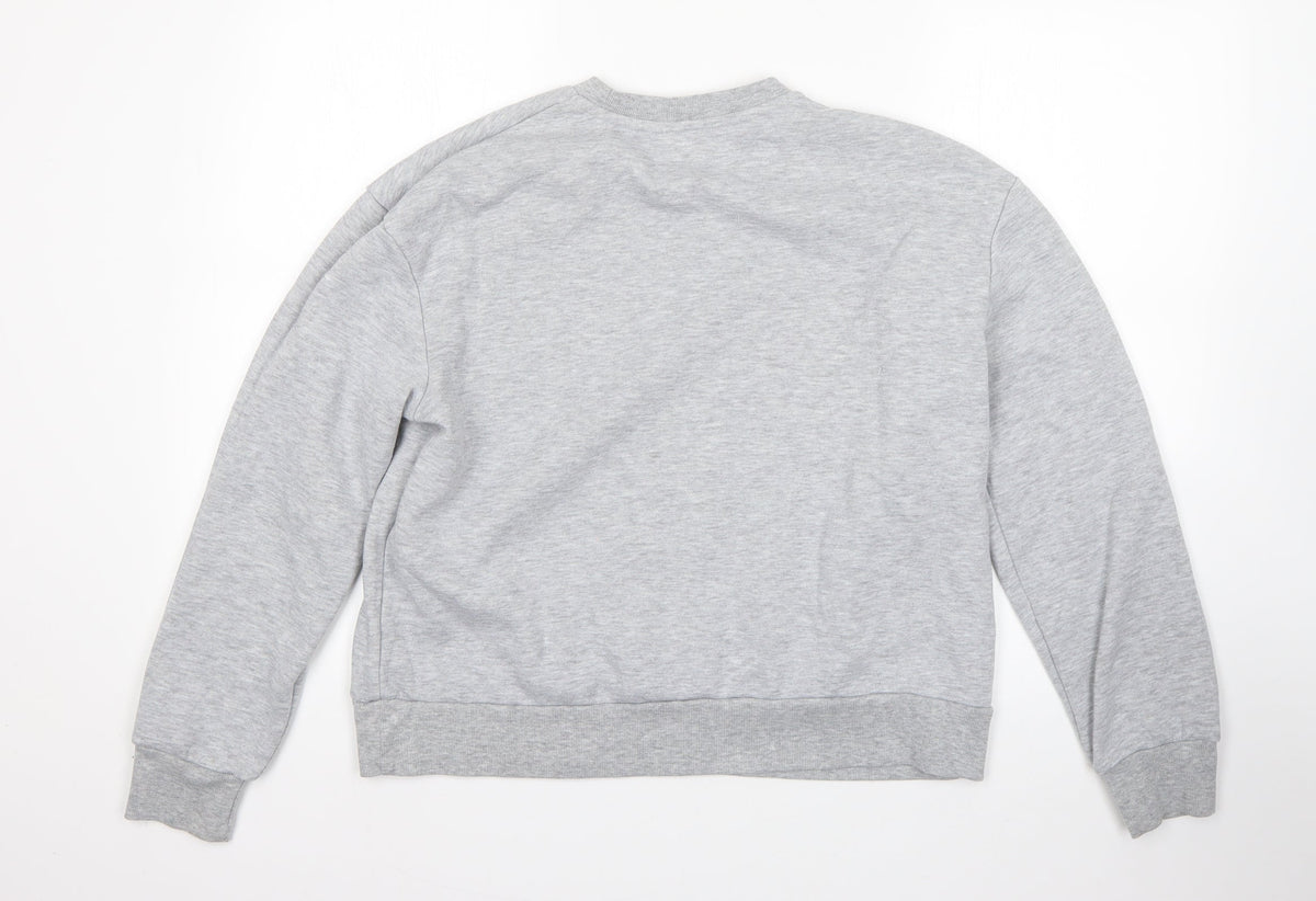 Back view of Primark women’s grey cotton pullover sweatshirt, size S