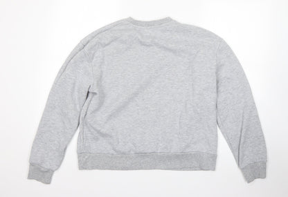 Back view of Primark women’s grey cotton pullover sweatshirt, size S