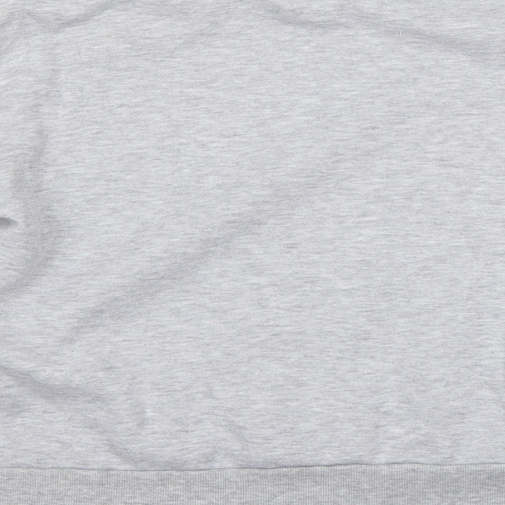 Brand and care label for Primark women’s grey cotton pullover sweatshirt, size S
