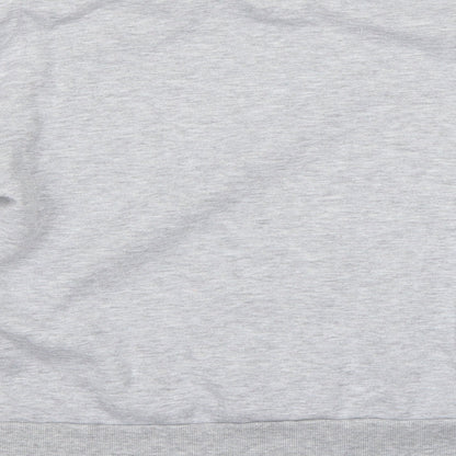 Brand and care label for Primark women’s grey cotton pullover sweatshirt, size S