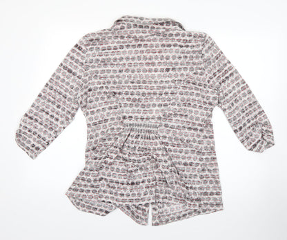 M&S Womens Grey Polka Dot Cotton  Nightshirt Size 14