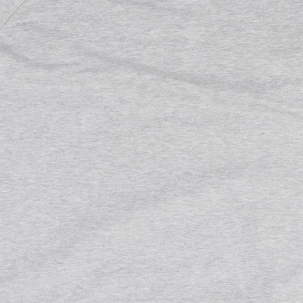 Brand and care label for Union men’s grey round neck cotton jumper, size M