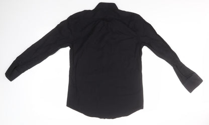 Womens UK Size  Zara Black Basic Button-Up