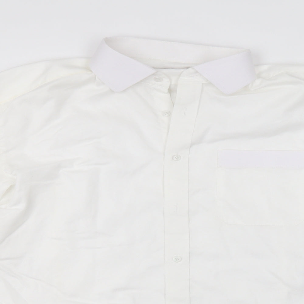 Mens UK Size  Embassy White  Button-Up Long Sleeve Casual Shirt