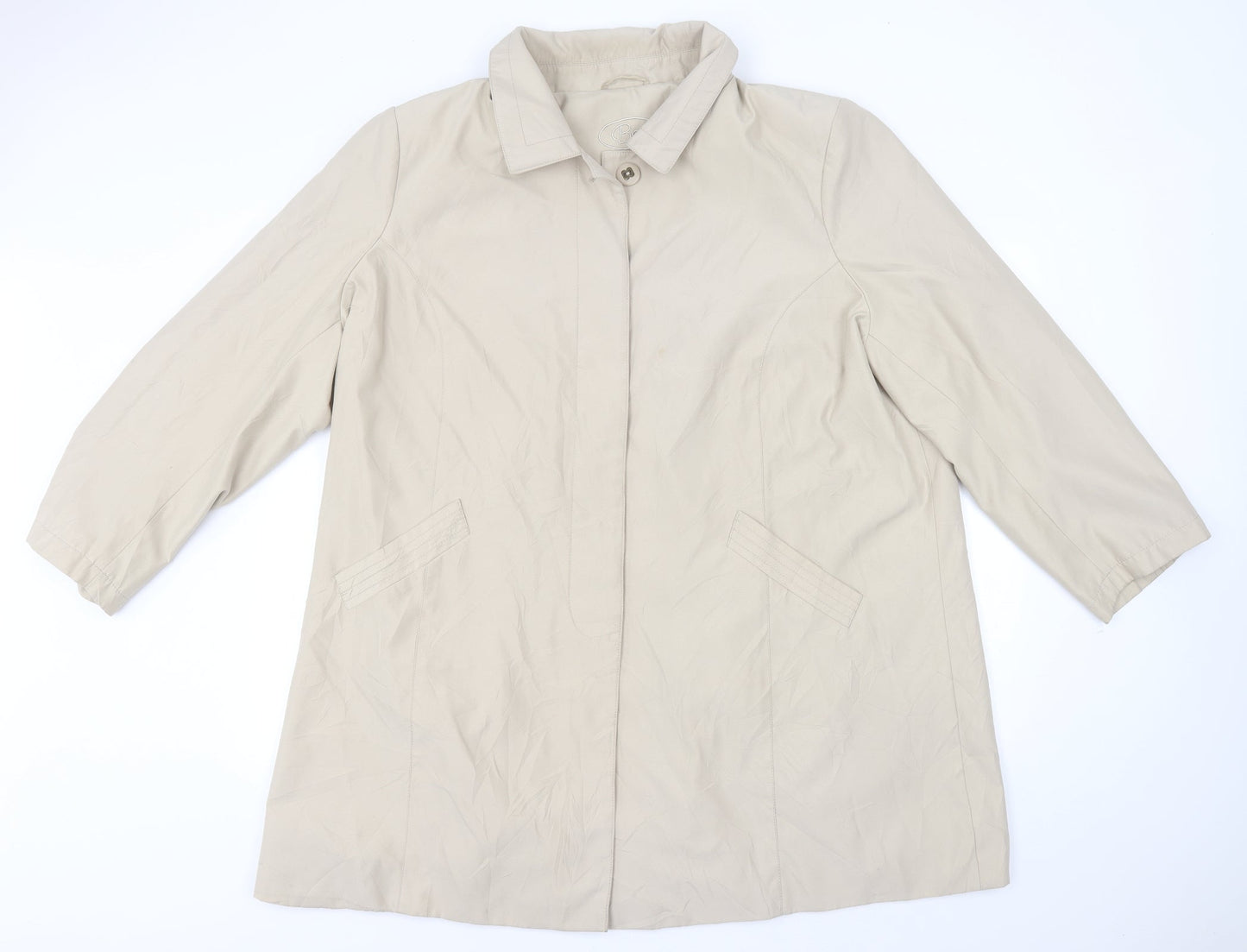 Womens UK Size XL BM Beige Overcoat