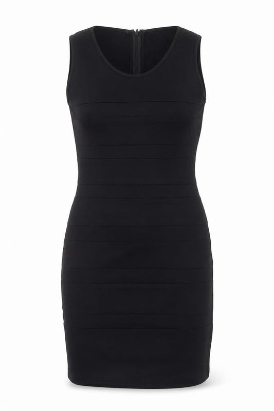 IMAGES Womens Black  Nylon Pencil Dress  Size 14  Round Neck