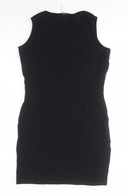 IMAGES Womens Black  Nylon Pencil Dress  Size 14  Round Neck
