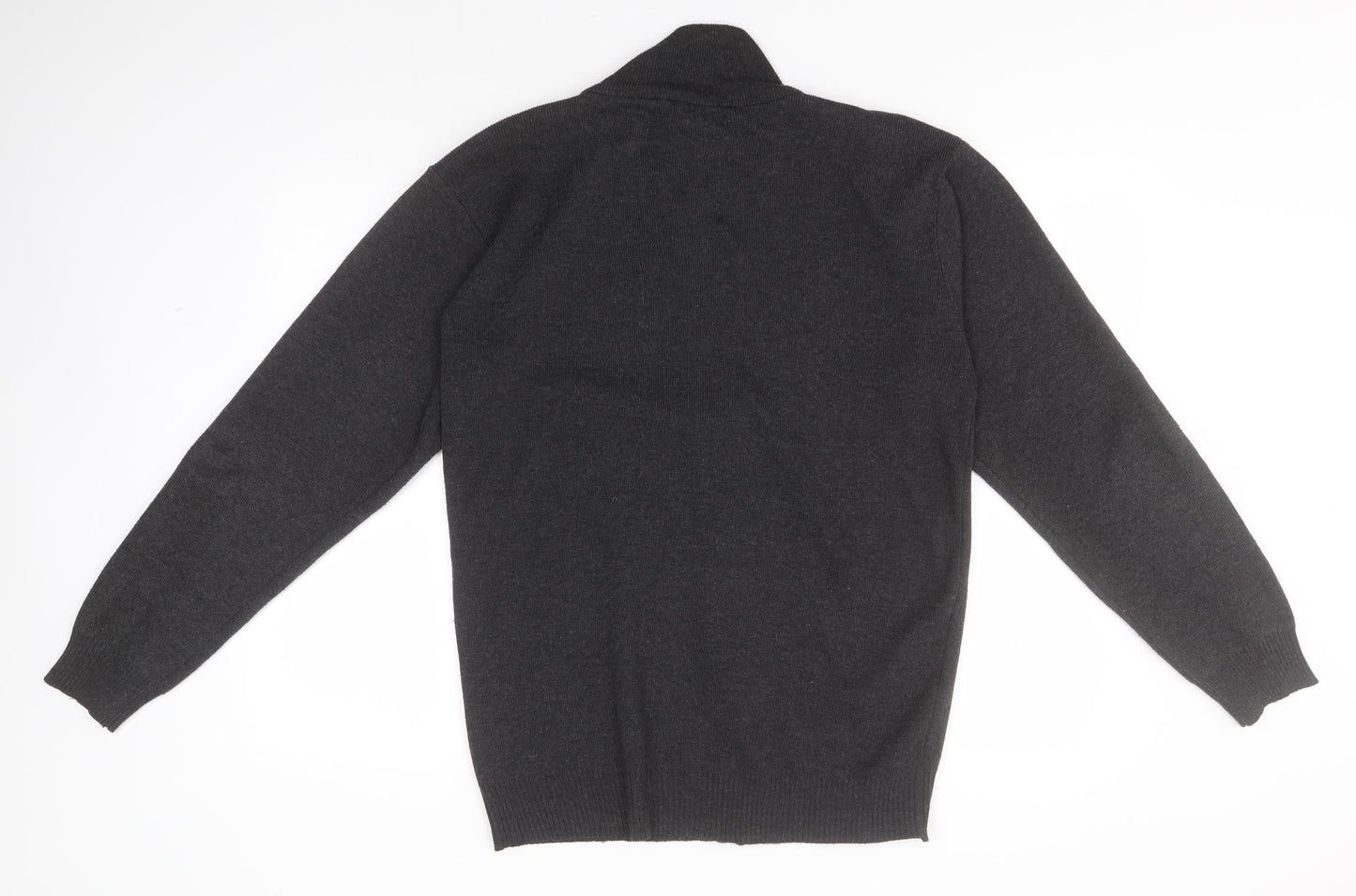 Foglie Rosse Womens Grey Crew Neck  Acrylic Full Zip Jumper Size 2XL