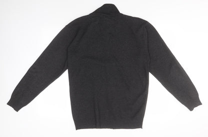 Foglie Rosse Womens Grey Crew Neck  Acrylic Full Zip Jumper Size 2XL