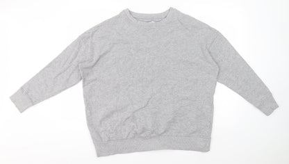 Additional front view of Capsual women’s grey round neck cotton jumper, size UK 18