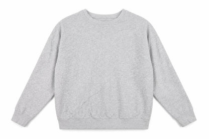Front view of Capsual women’s grey round neck cotton jumper, size UK 18