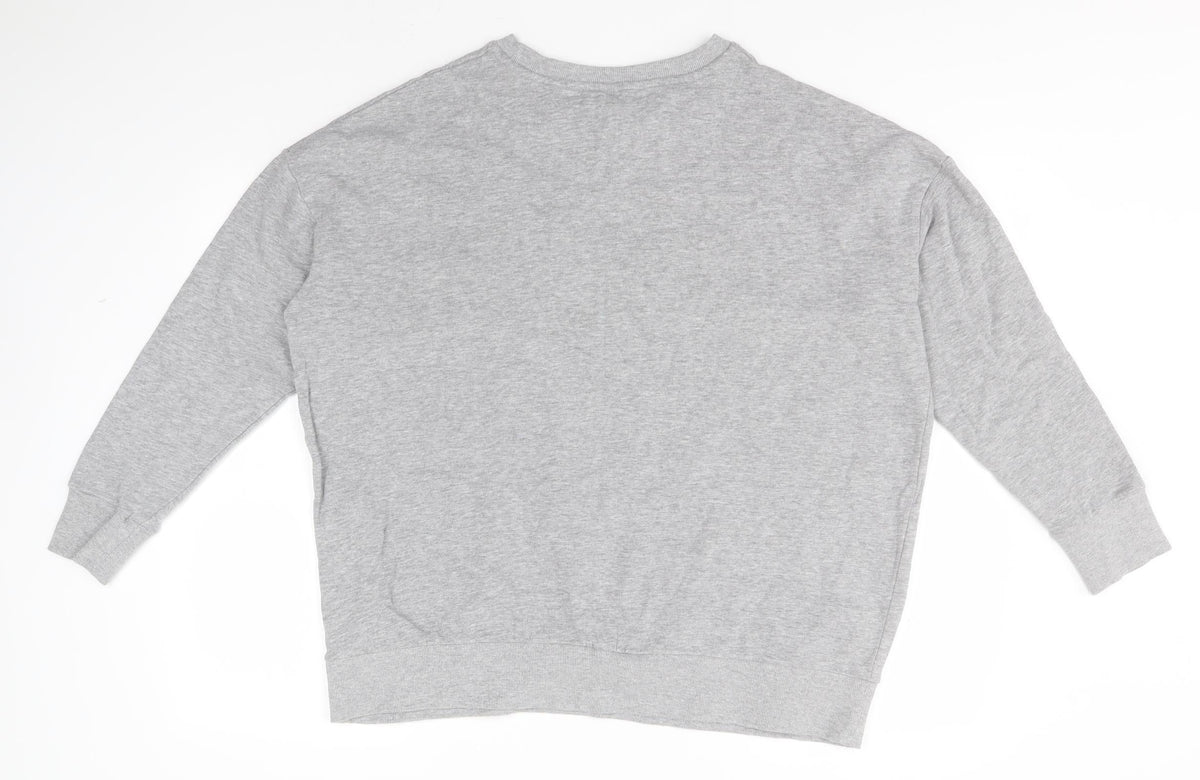 Back view of Capsual women’s grey round neck cotton jumper, size UK 18