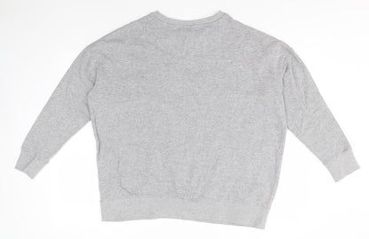 Back view of Capsual women’s grey round neck cotton jumper, size UK 18