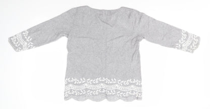 Womens UK Size 10 Love Knitwear Grey Pullover Jumper