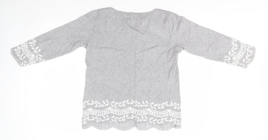Love Knitwear Womens Grey Round Neck  Viscose Pullover Jumper Size 10