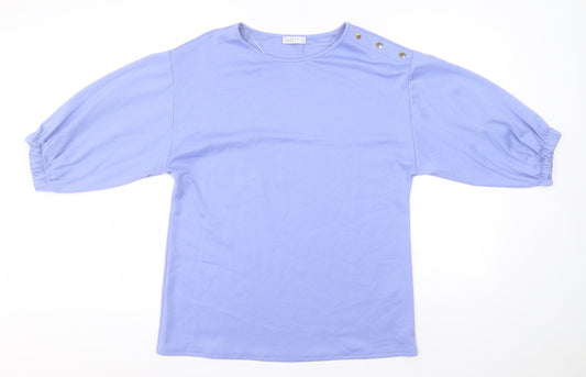 Womens UK Size 10 Papaya Blue Pullover Jumper