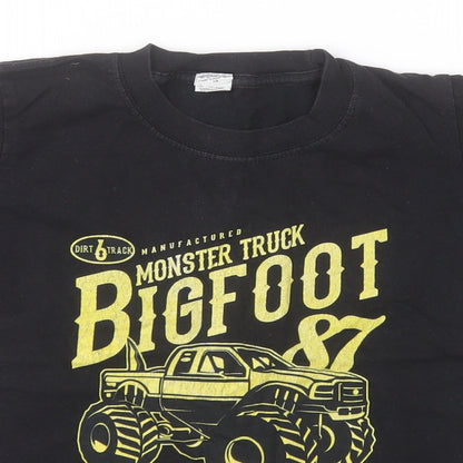 Gildan Boys Black  Cotton Basic T-Shirt Size M Round Neck  - Monster Truck