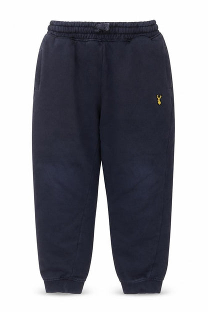 Front view of Next boys’ blue cotton sweatpants, size 9, months slim