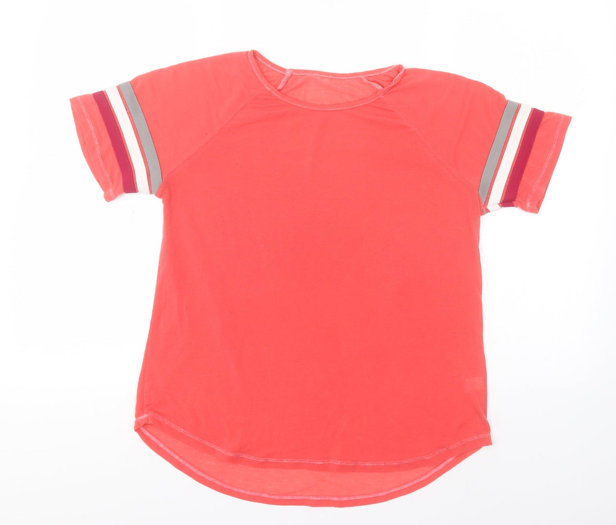 Additional front view of Preworn boys’ red cotton basic t-shirt, size M, round neck