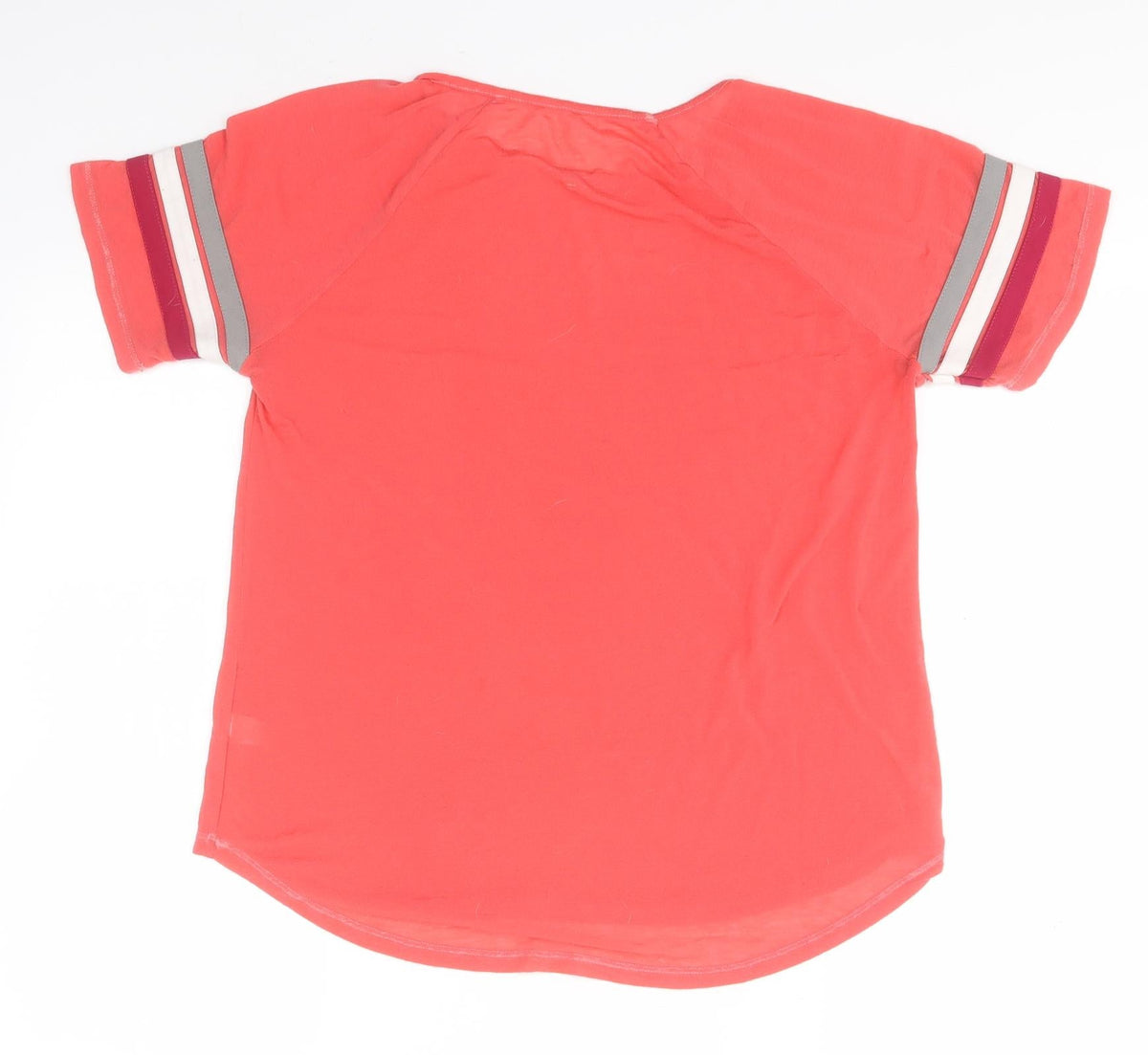 Back view of Preworn boys’ red cotton basic t-shirt, size M, round neck