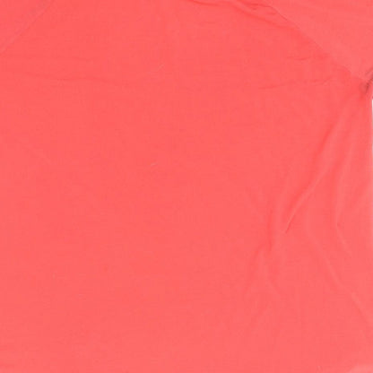 Brand and care label for Preworn boys’ red cotton basic t-shirt, size M, round neck