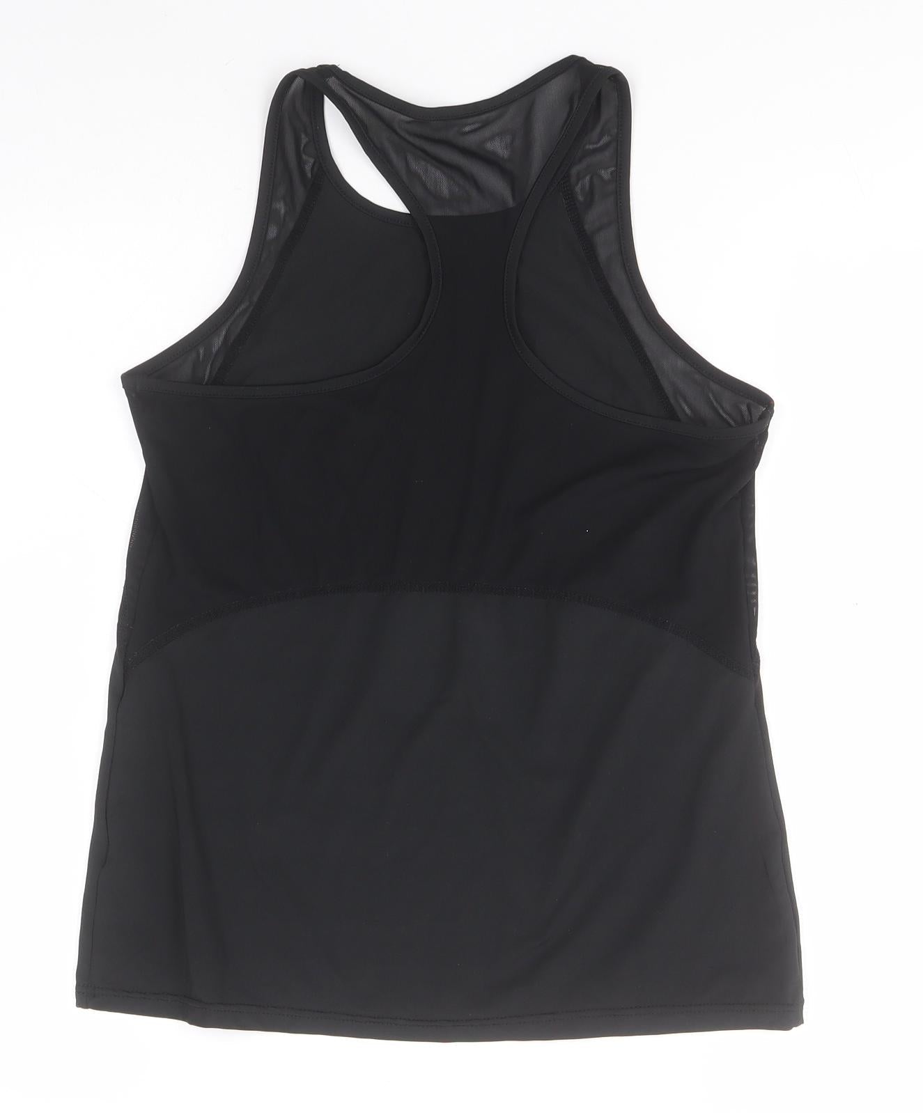Preworn Womens Black   Basic Tank  Round Neck