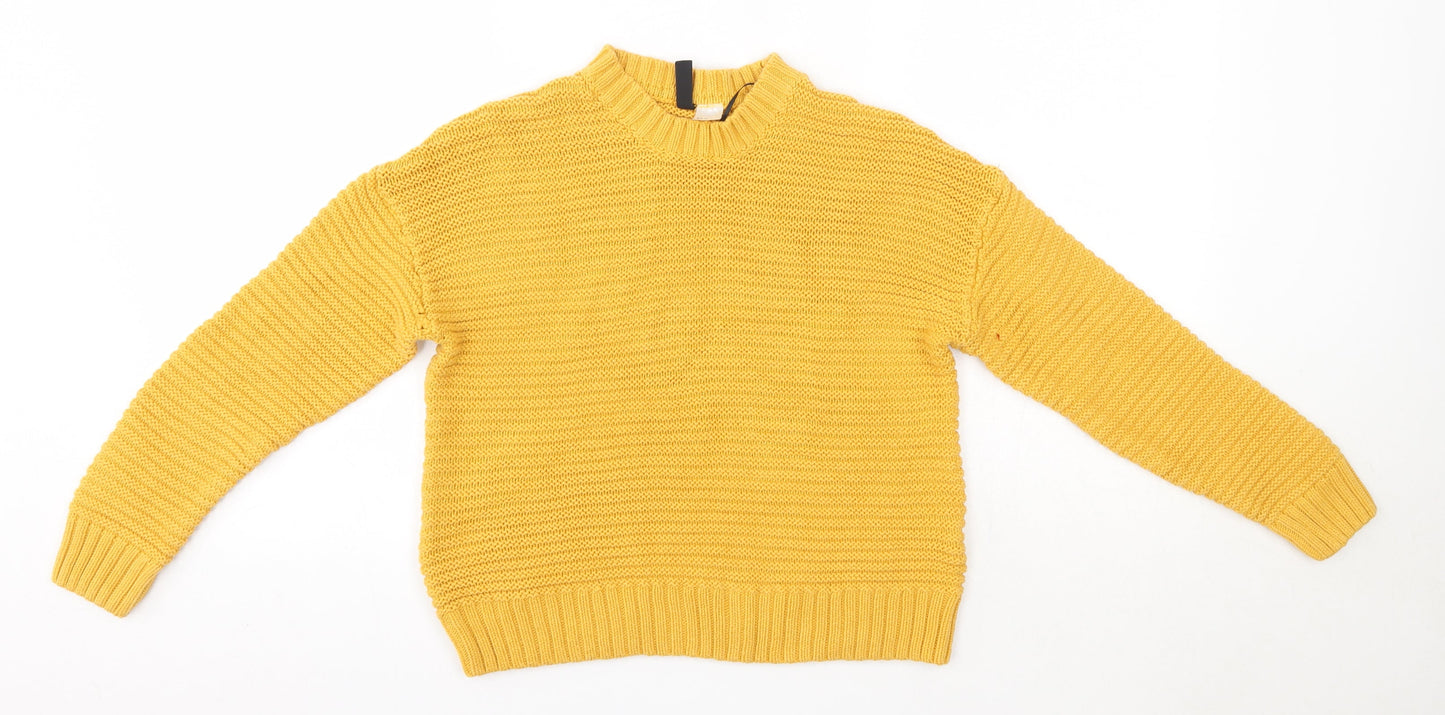Womens UK Size XS H&M Yellow Pullover Jumper