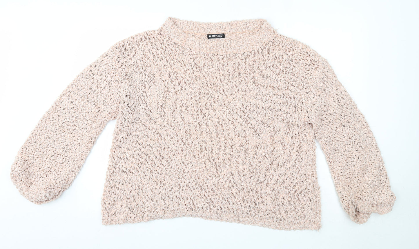 SheIn Womens Pink Round Neck  Polyester Pullover Jumper Size L