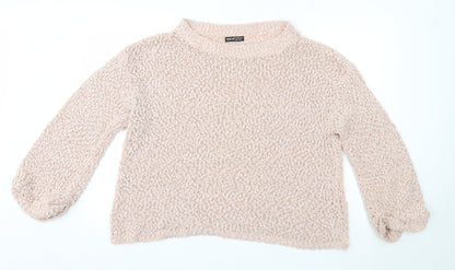 SheIn Womens Pink Round Neck  Polyester Pullover Jumper Size L