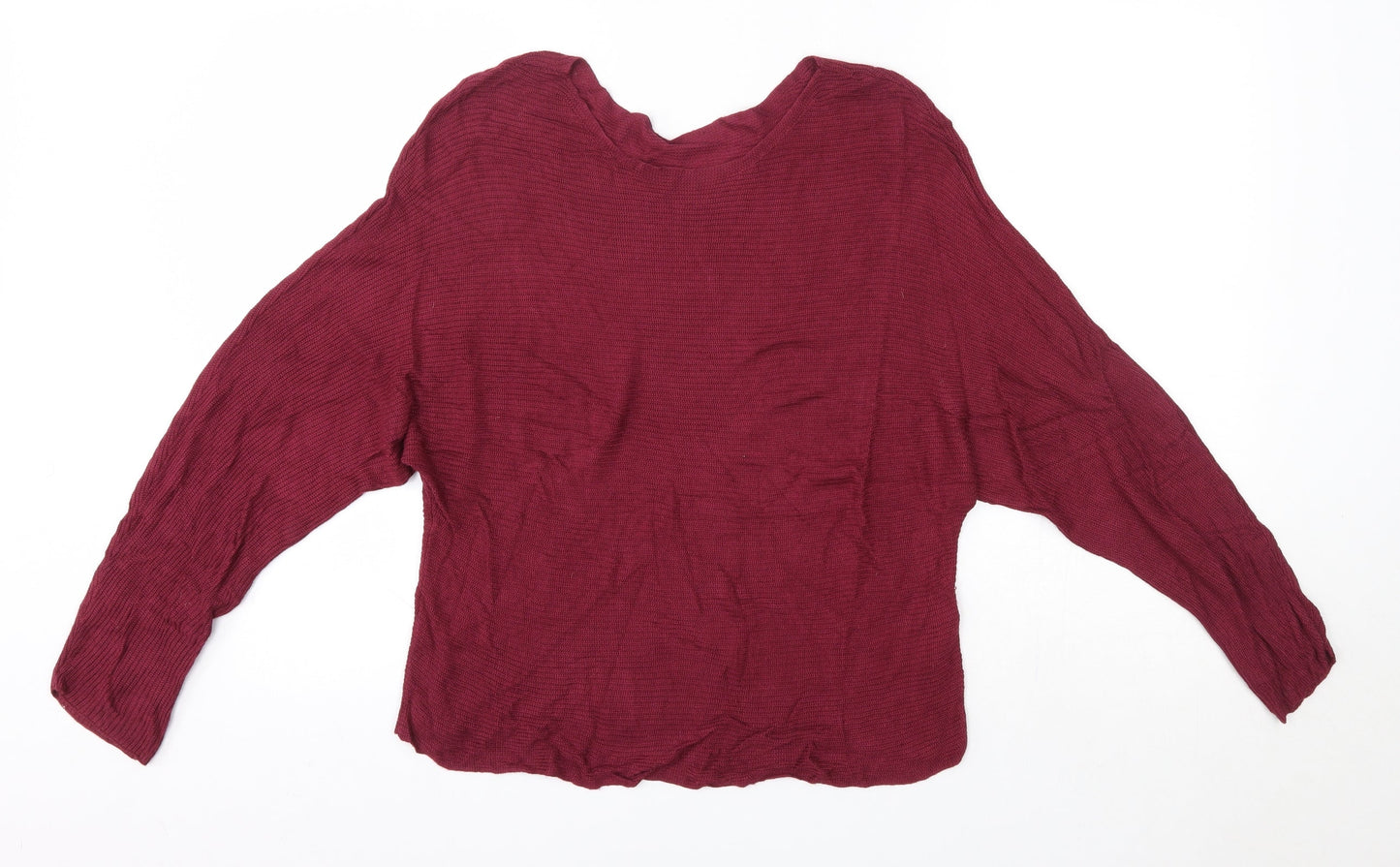 Bershka Womens Pink Round Neck  Viscose Pullover Jumper Size M