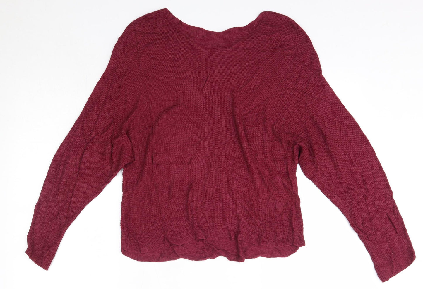 Bershka Womens Pink Round Neck  Viscose Pullover Jumper Size M