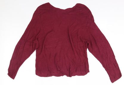 Bershka Womens Pink Round Neck  Viscose Pullover Jumper Size M